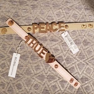 ▪︎BCBG▪︎PEACE "leather" bracelet NWT